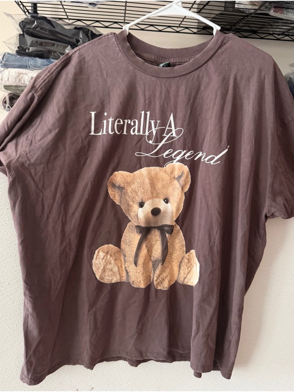 Teddy Graphic Tee - 'Literally A Legend' - Brown